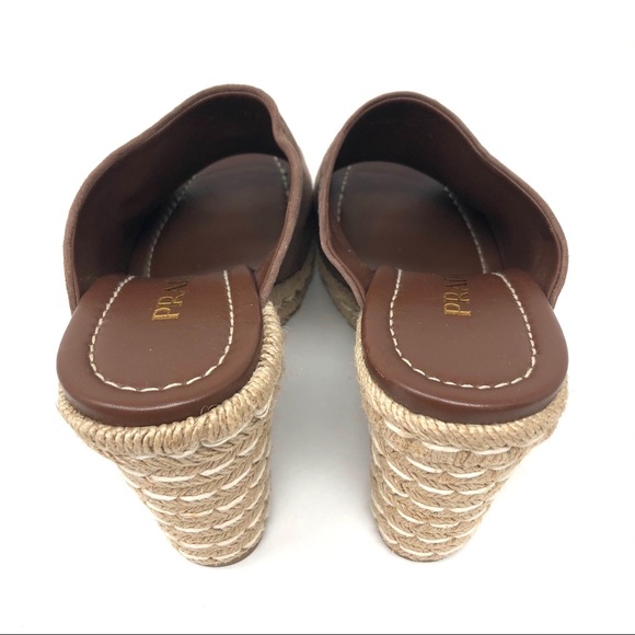 PRADA suede espadrille wedge mules, made in Italy, size 40.5 NWOT - Picture 11 of 16